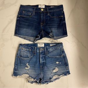2 Pack Frame Denim Shorts Size 25, Le Cutoff & Le Stevie Short